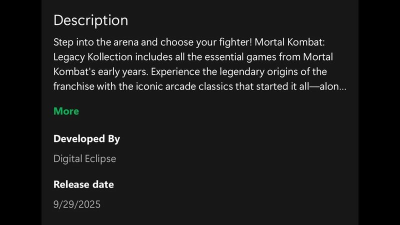 Mortal Kombat: Legacy Kollection Release Date Accidentally Announced 1 Mortal Kombat: Legacy Kollection Release Date Accidentally Announced
