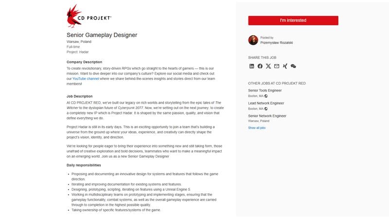 Project Hadar Details Revealed in CDPR Announcement 1 Project Hadar Details Revealed in CDPR Announcement