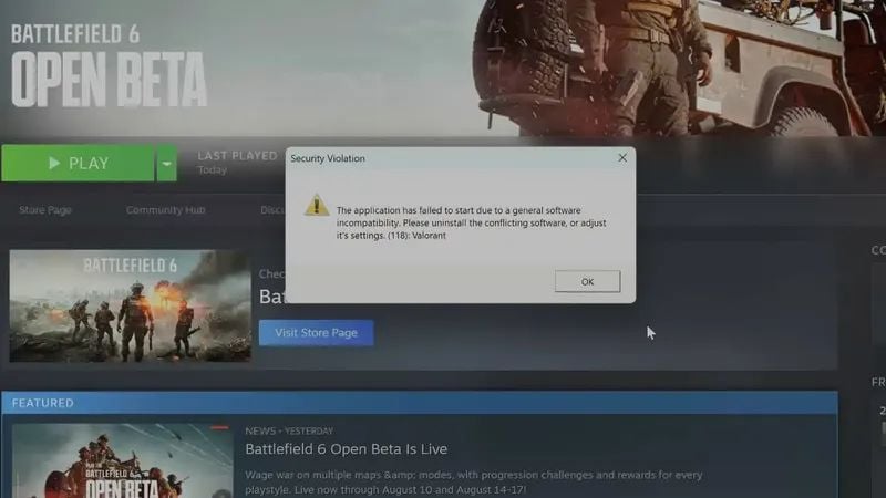 Battlefield 6 and Valorant Won't Run Simultaneously 1 Battlefield 6 and Valorant Won't Run Simultaneously