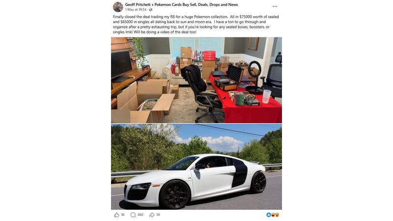 Pokémon Card Collection Traded for Audi R8