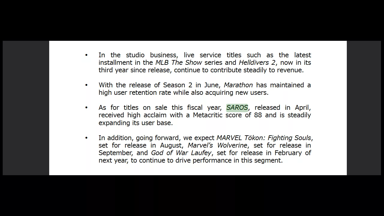 PlayStation isn't so Unhappy with Saros' Performance