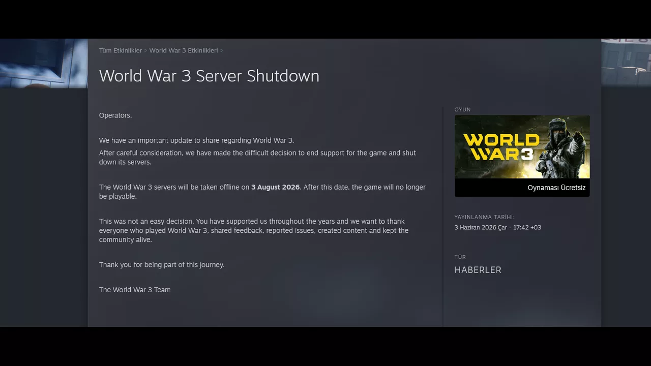 World War 3 was Permanently Shut Down After Eight Years
