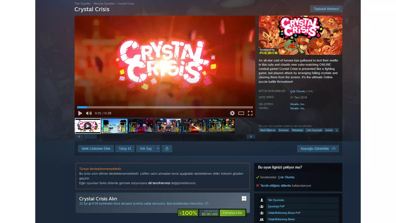 Action Game Became Free on Steam
