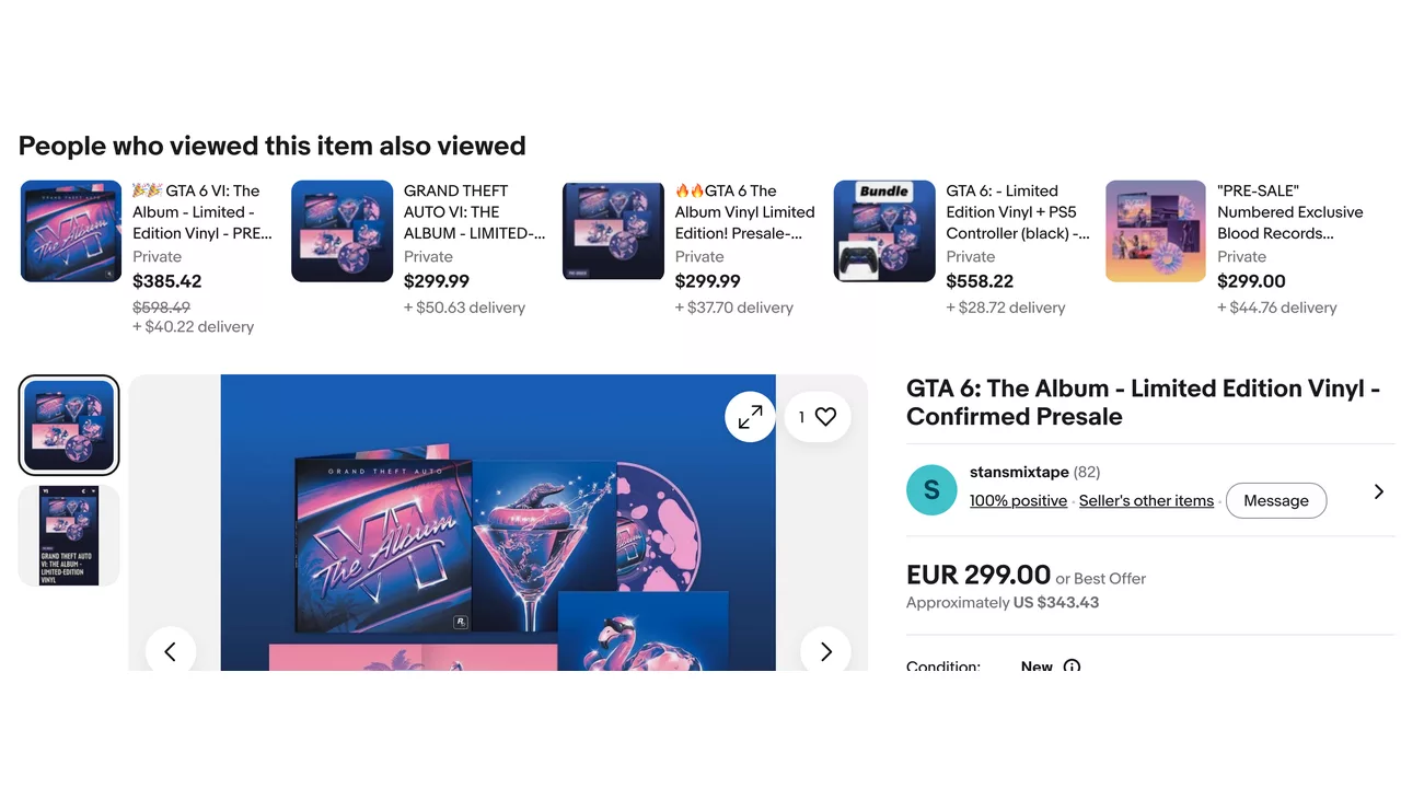 GTA 6's Exclusive Record has Reached Exorbitant Prices on the Black Market
