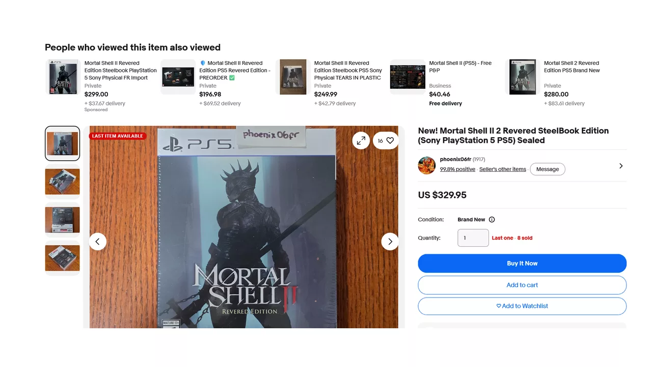 Mortal Shell 2 Revered Edition has Appeared on the Black Market as a Used Copy