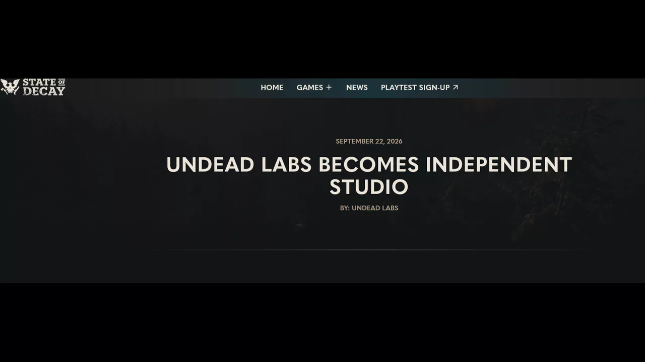 State of Decay 3 Studio Undead Labs is Now Completely Independent